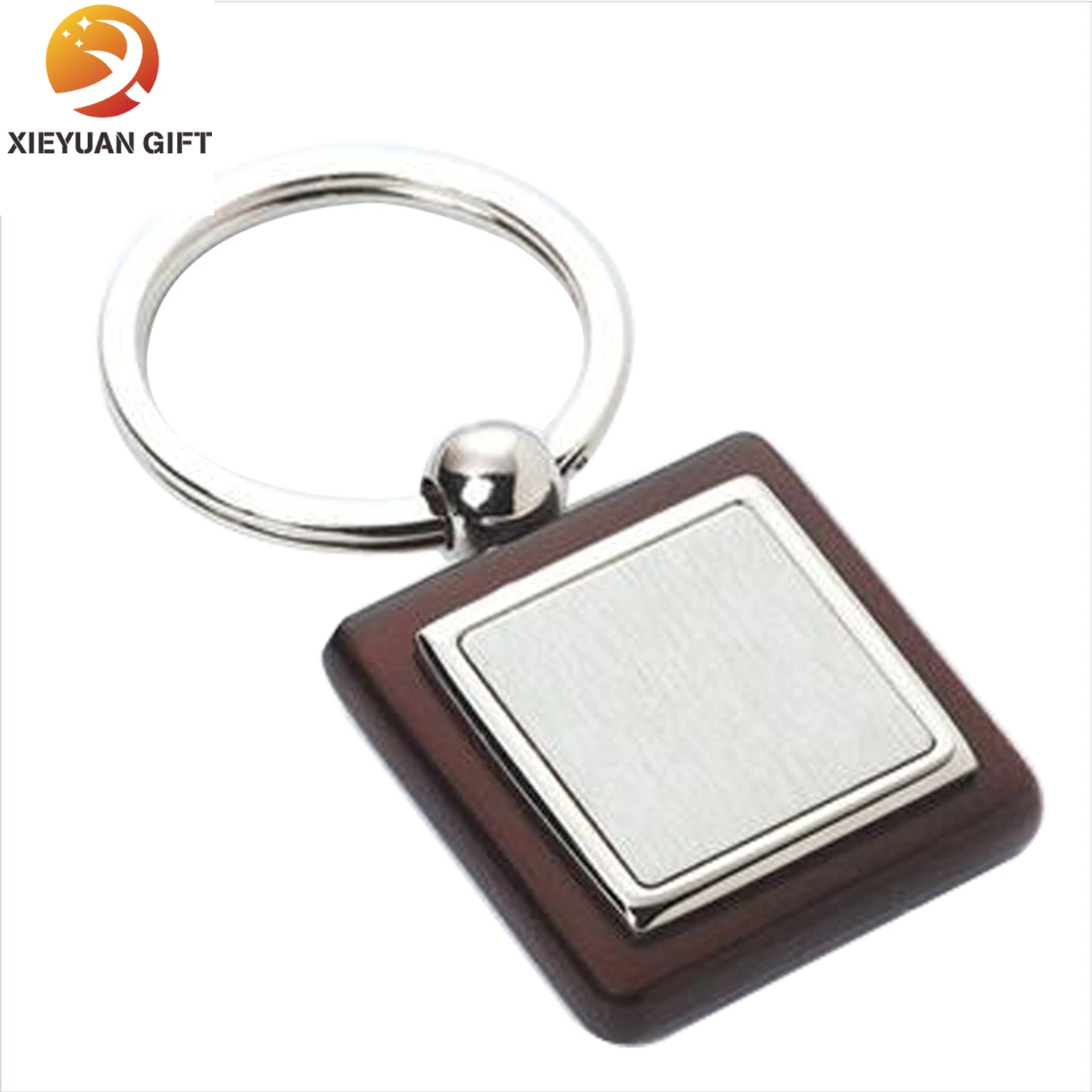 Square Logo Engrave Wood Strap Hold Keys Other Key Chains