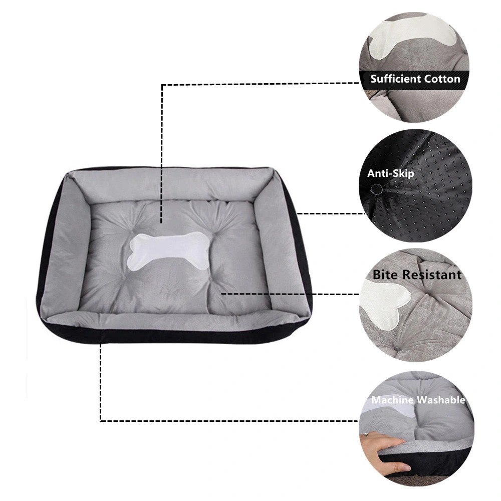 Sofá cama desmontable lavable para mascotas suave y cómodo de Cuddler Con patrón óseo