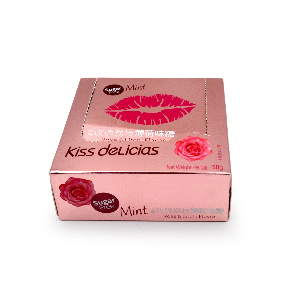 Sans sucre saveur de menthe rose bonbon Litchi enfoncé