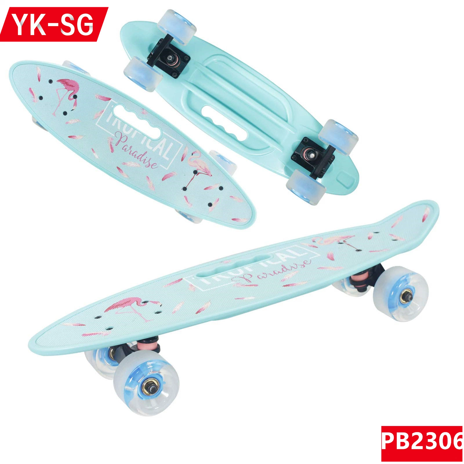 New PP and Fiberglass Plastic Skateboard 23 Inch Penny Board for Kids