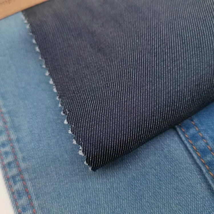 21s+21bamboo Joint*26 Tr Spandex Spun Rayon Yarns Cotton Jacquard 215g Denim Fabric for Model Clothes in Spring and Autumn