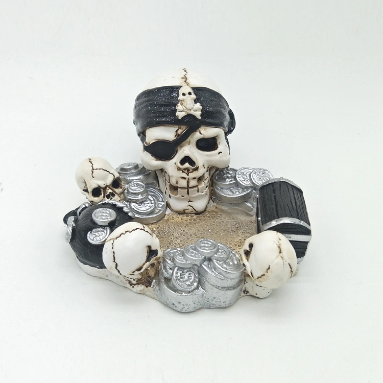 Popular Resin Skull Sculpture Crafts and Gifts Resin Halloween Skull Head Ashtray