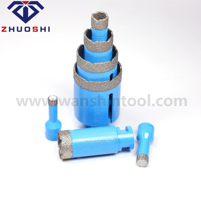 Vacuum Brazed Diamond Cutting Hand Tool Tile Core Drill Bit with Protective Diamond Stripes for Porcelain Ceramic M14