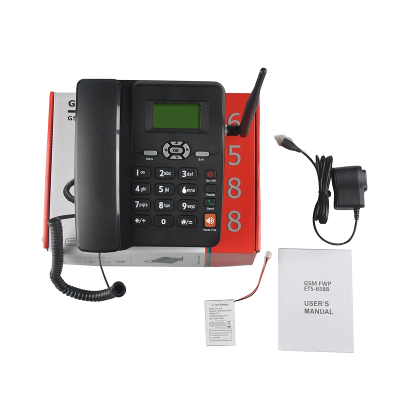 Multi Tarjeta SIM GSM de teléfono de escritorio inalámbrico fijo con doble tarjeta SIM