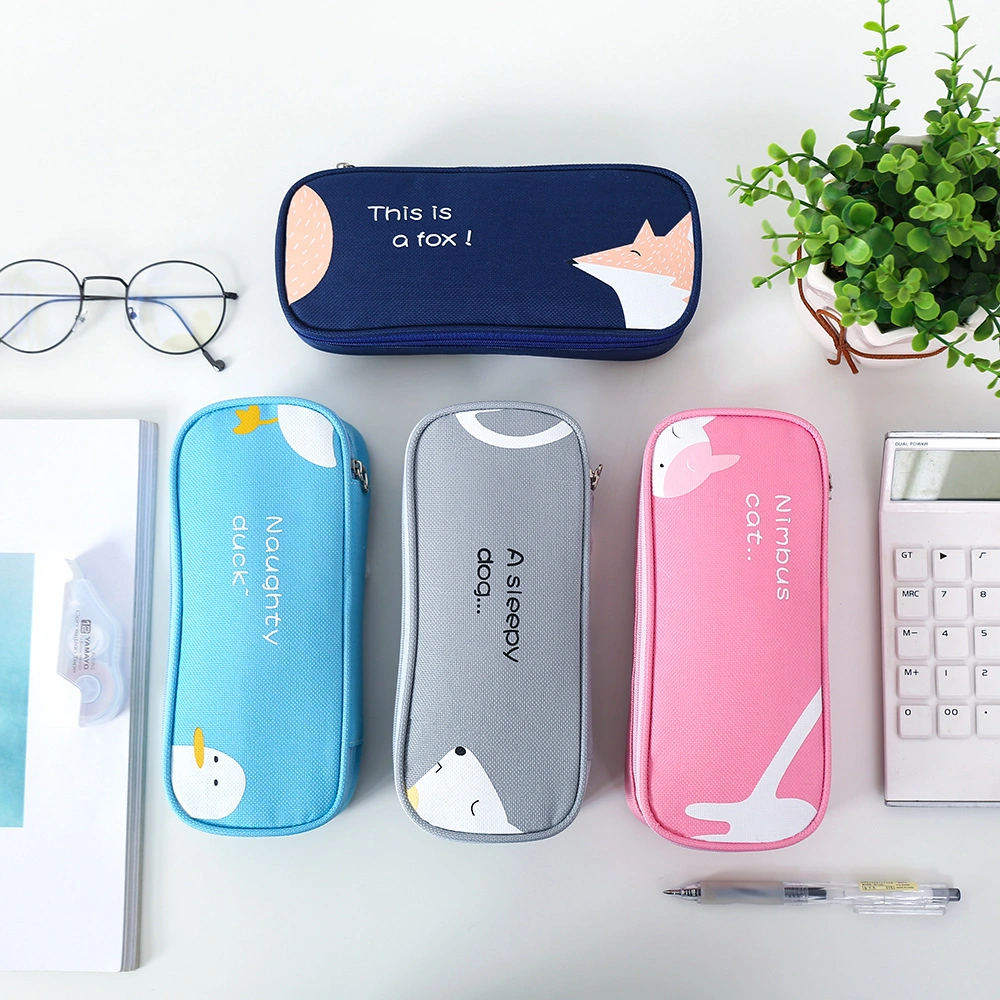 Student Stationery Bag Multifunctional Pencil Case Stationery Box Simple Cartoon Large Capacity Pencil Case