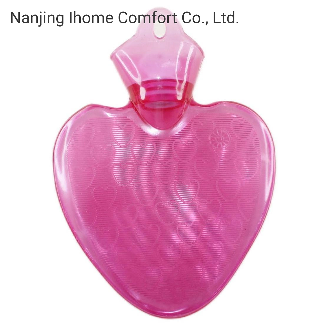 2023 New Design Heart Shape PVC Hot Water Bottle Bag with Removable Soft Knitted Coverfor Hot and Cold Therapy