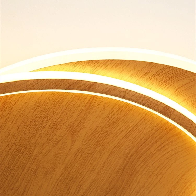 Nordic Simple Creative Wood Grain Schlafzimmer Licht Moderne warme LED Deckenleuchte In Kunstform