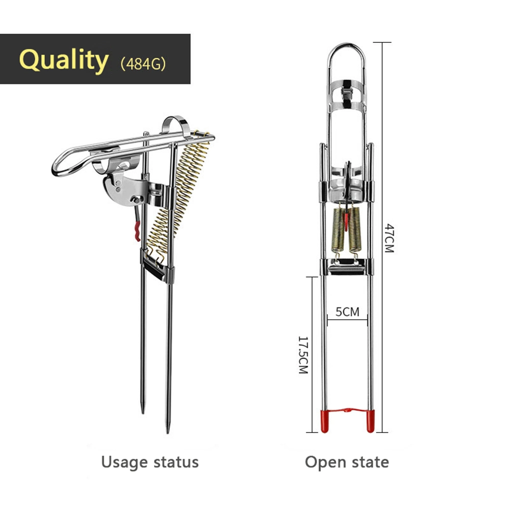 Stainless Steel Automatic Spring Fishing Rod Holder for Ground Support Bracket Wyz19083