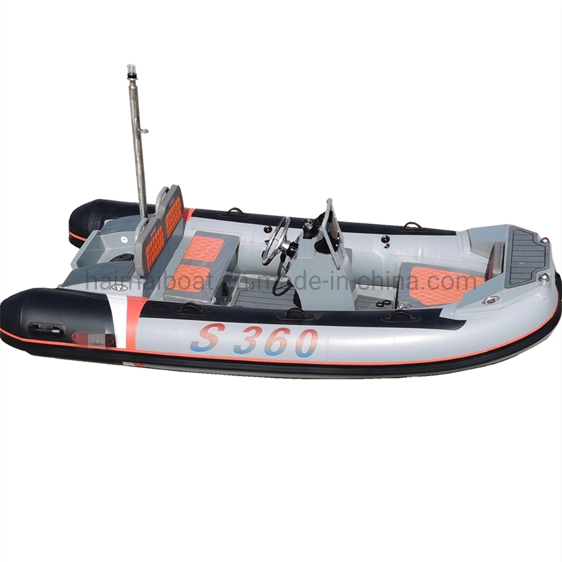 China 11.8FT 3.6m Offshore Rescue Boat Fishery Angling Boat EVA Floor Fast Speed Training Boat Multi-Purpose Inflatable Boat with CE