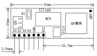 Module récepteur RF à courte portée de 5 km Kl-Bt01