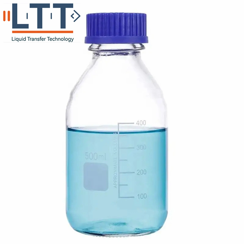 Laboratory Glassware Vials Round with Gl45 Blue Screw Cap Glass Media Storage Reagent Bottle 100ml 250ml 500ml 1000ml