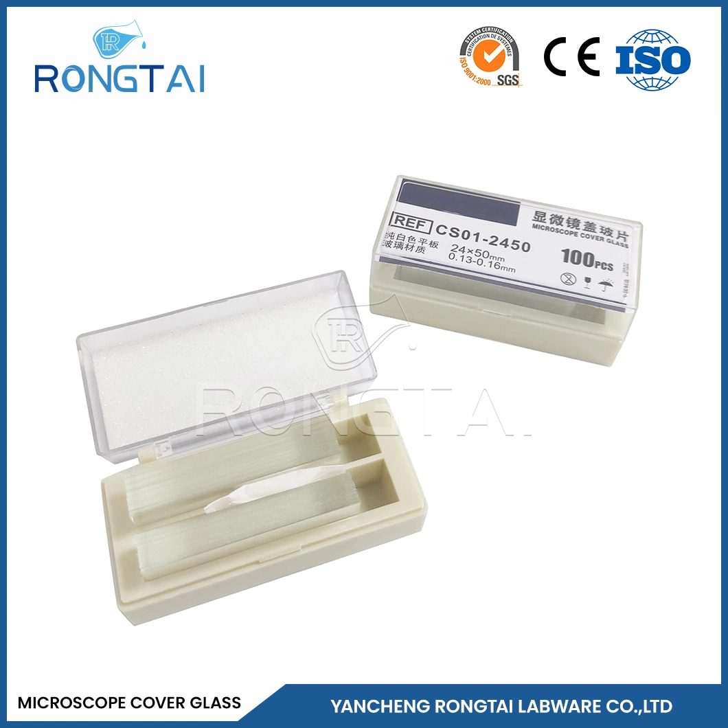 Rongtai Laborgeräte Fabricators Deckglas für Mikroskop China 24X60mm Deckelfolie für Mikroskop