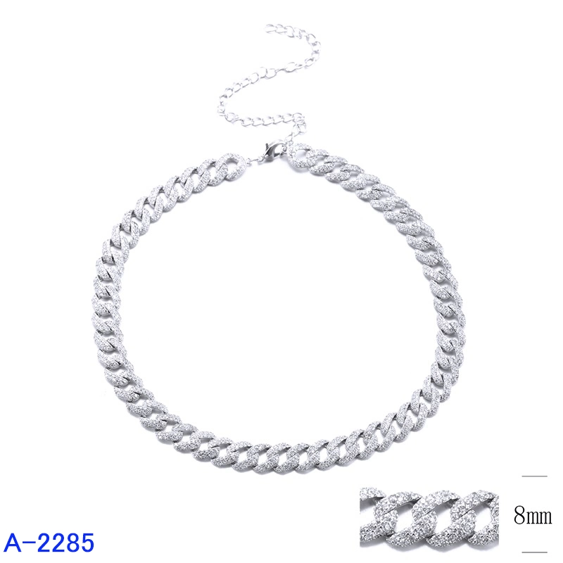 925 Sterling Prata Moda Jóias lancil Cable Link cúbico Zirconia Colar corrente para homens