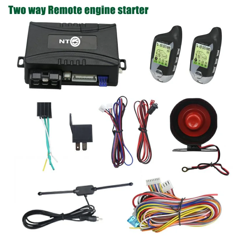 Pantalla LCD Control remoto Motor de arranque alarma de coche de dos vías Sistema