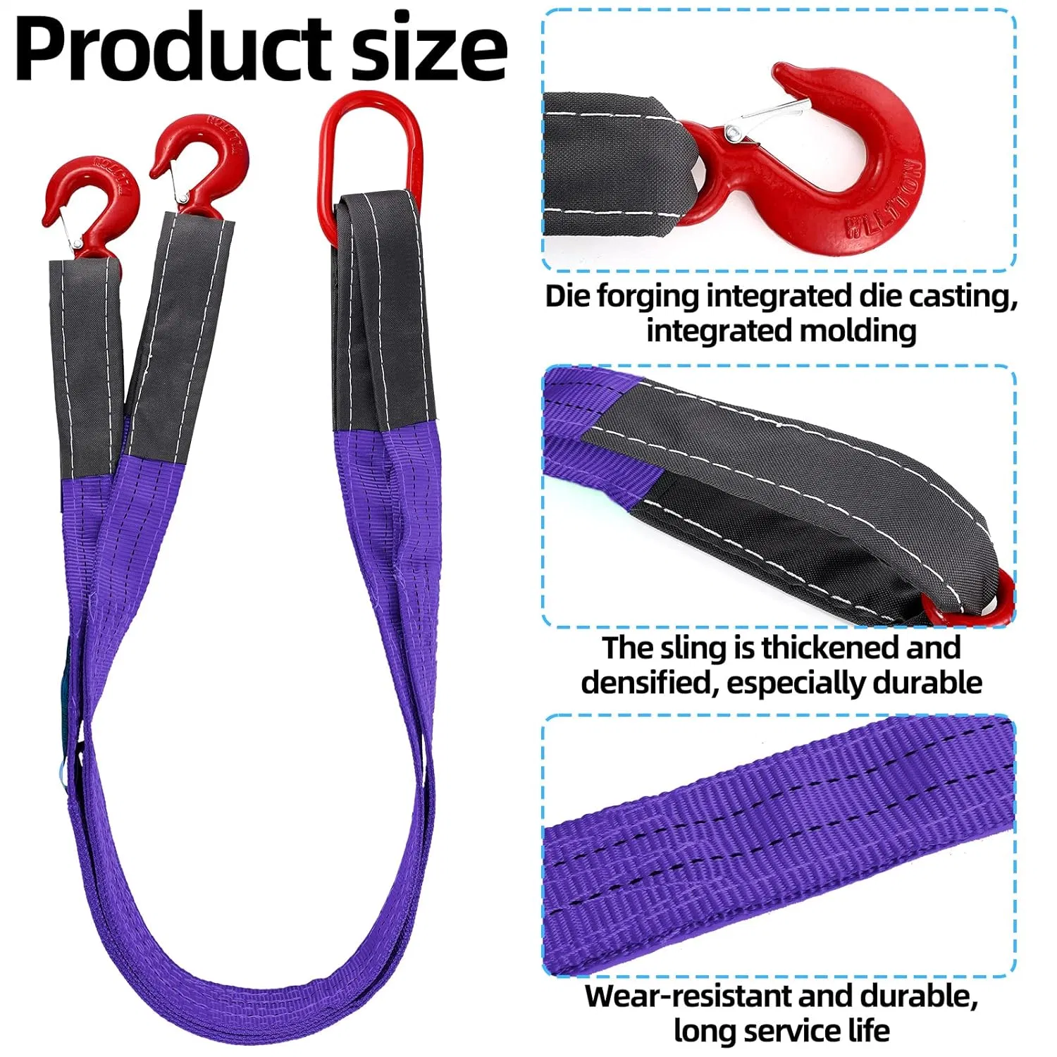 12 Tons Purple Flat Heavy Rigging Lifting Webbing Sling with CE Certificate