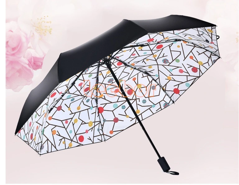 Le soleil couché noir semi-automatique dépliez parapluie