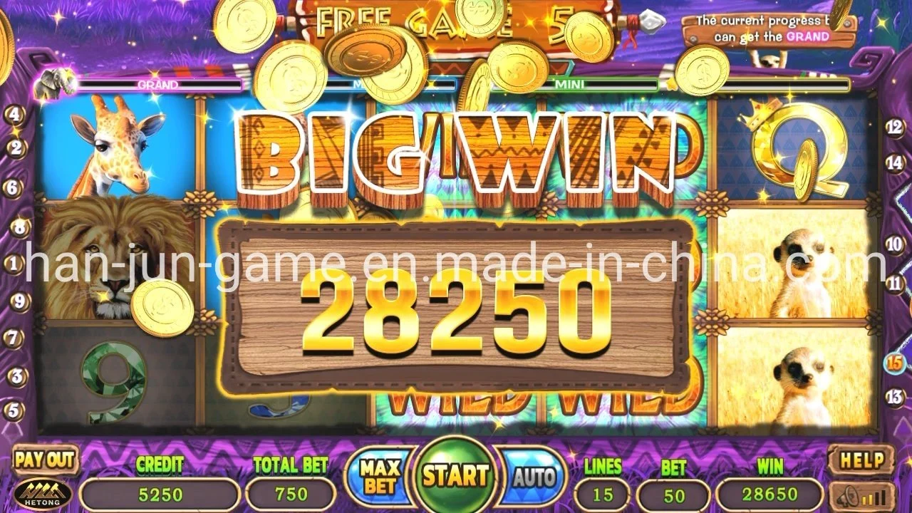 Afrika Jagd Jackpot Slot Video-Spiel Mamchine