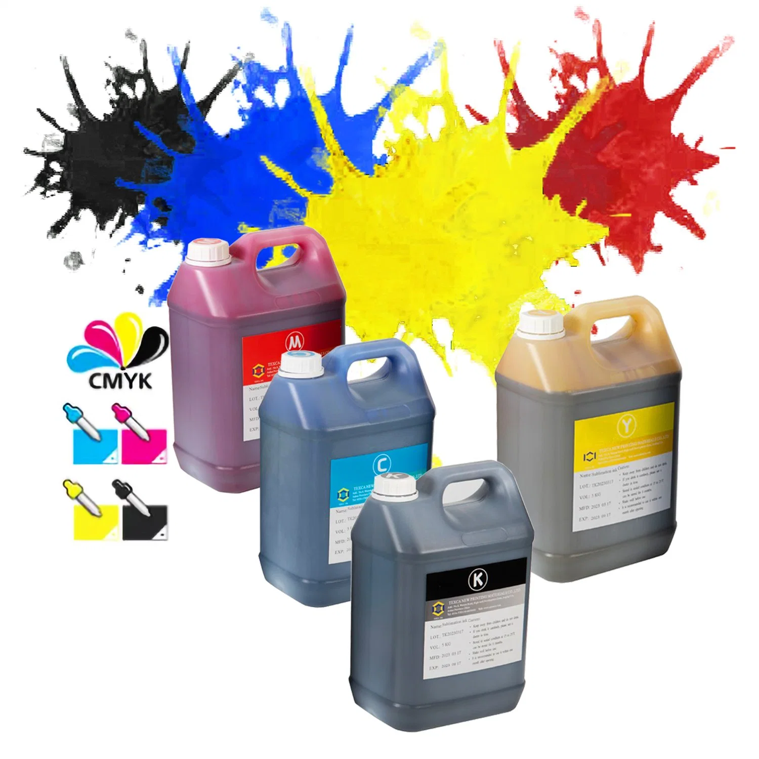 Tintas de impresión de 1kg l para la camiseta de poliéster Epson Sublimation Ink Textil 2 botellas