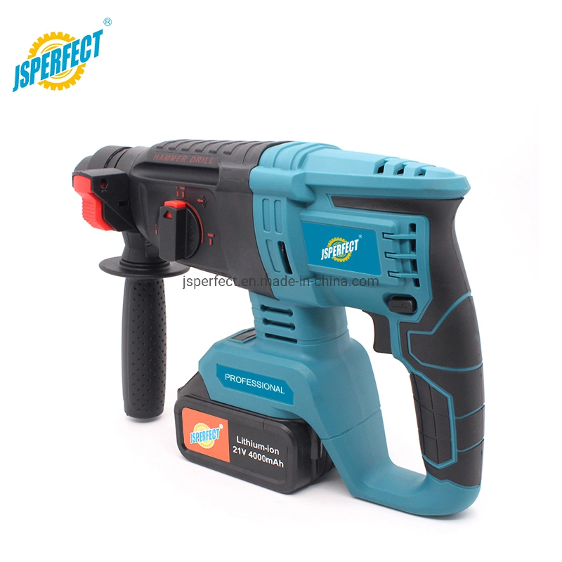 Jsperfect 18 V 20 24 Volt Rotary Jack Hammer Drill Machine Electric Cordless Hammer Drill Set for 26mm Concrete