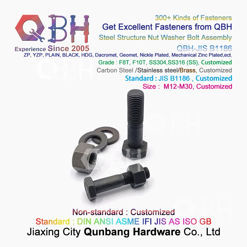 JIS B1186 Standard F8t/F10t Carbon Steel Black Hexgon Steel Nut Washer Bolt Steel Structure Building Fastener Hardware