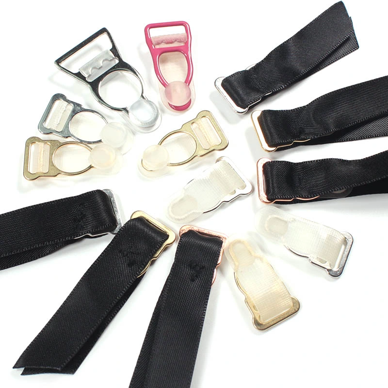 Garment Accessories 12mm Transparent Rubber Nylon Coated Alloy Suspender Garter Clip Red Suspender Clips