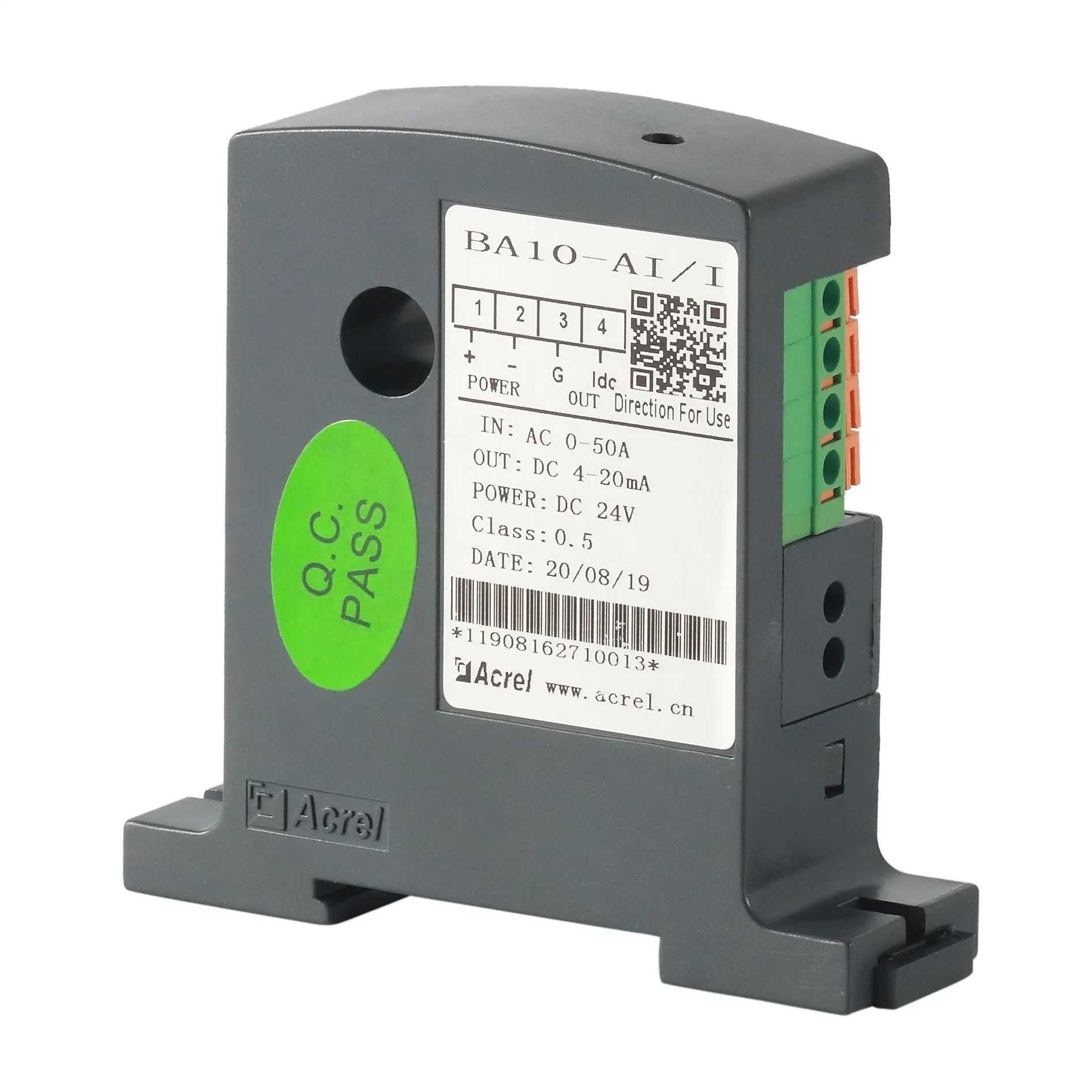 Acrel Ba10-Ai/V AC Electric Voltage Transmitters with 0-50A Input DIN Rail Installation Voltage Transducers