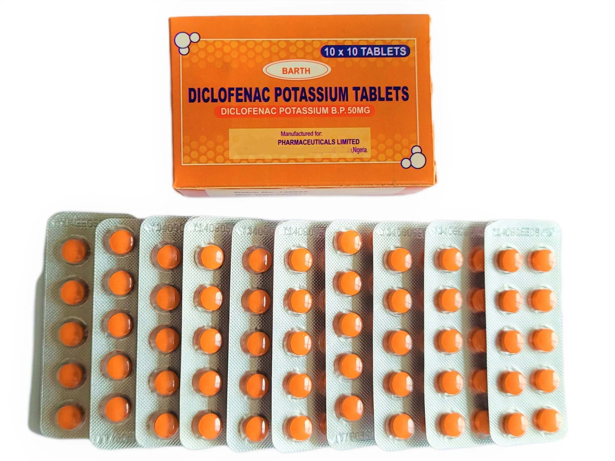 أقراص Diclofenac Potassium 50mg&amp;100mg التامة الانتهاء من الطب الصيدلة