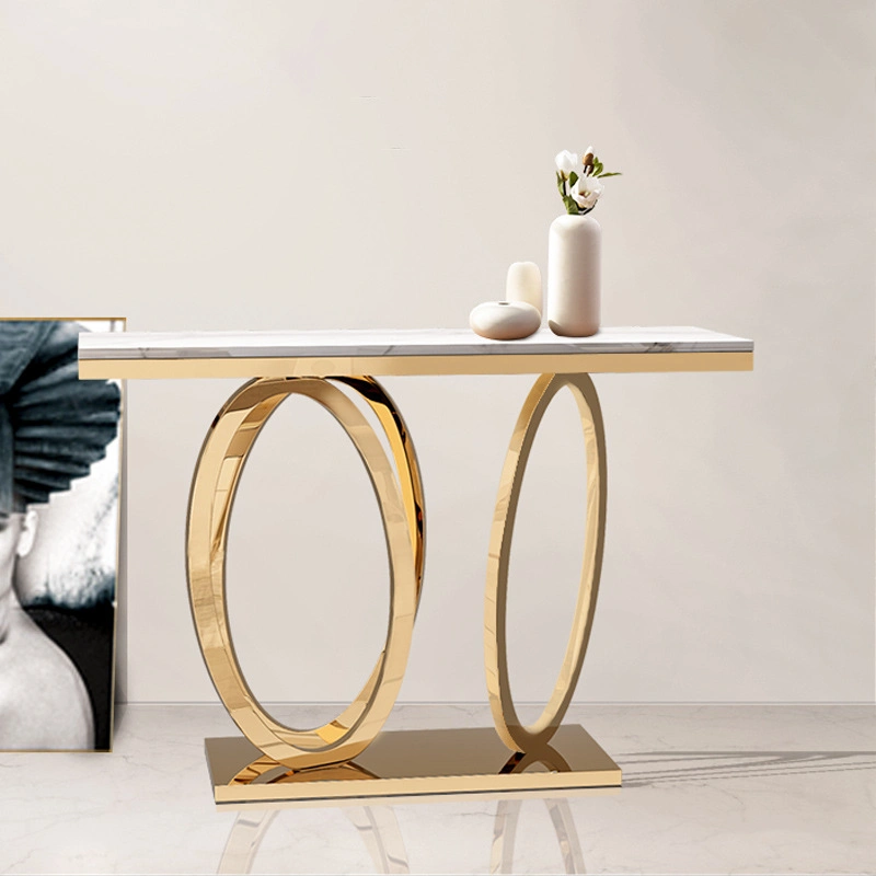 Foshan Living Room Luxury Metal Console Mirrored Hallway Table