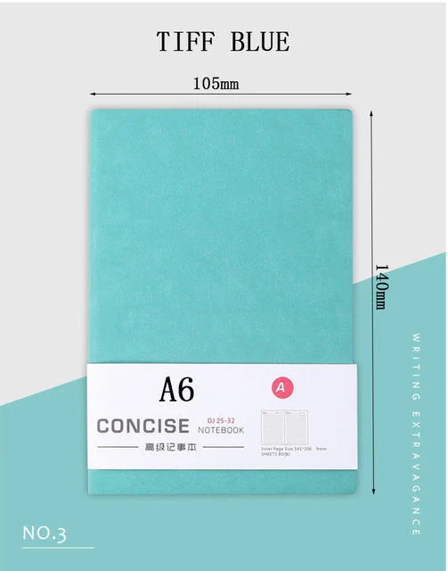 Custom A6 Diary Student Journal Hardcover Planner Lined PU Cover Notebook