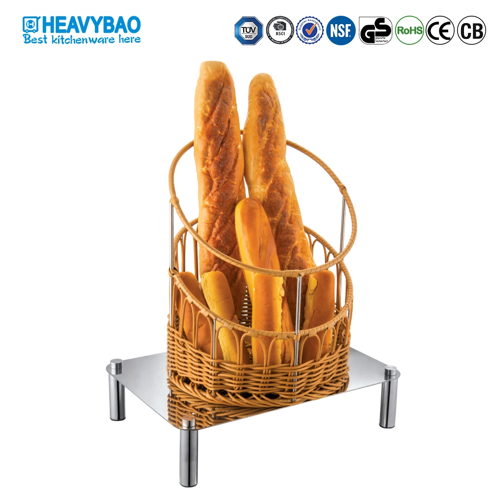 Heavybao High Quality Stainless Steel Bakery Bread Display Stand with Basket