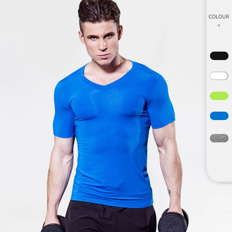 Men's Best Seller Compression Baselayer Athletic Workout T-Shirt Moisture Wicking Casual Running Gym Training Tee Shirt, Custom V Neck Outdoor Sports Shirts