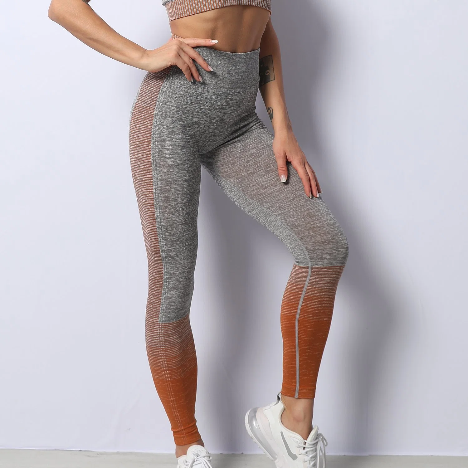 Dropship Seamless Gym Leggings Women's Activewear Fashion Racing Back Bra Fitness Sports Wear