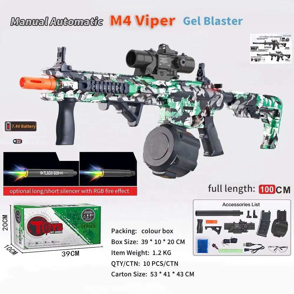 Новые модели M416 Viper Gel Ball Blaster Electric Manual Automatic Двухрежимные электрические игрушечные пистолеты Подарочные для детей готовы Доставка