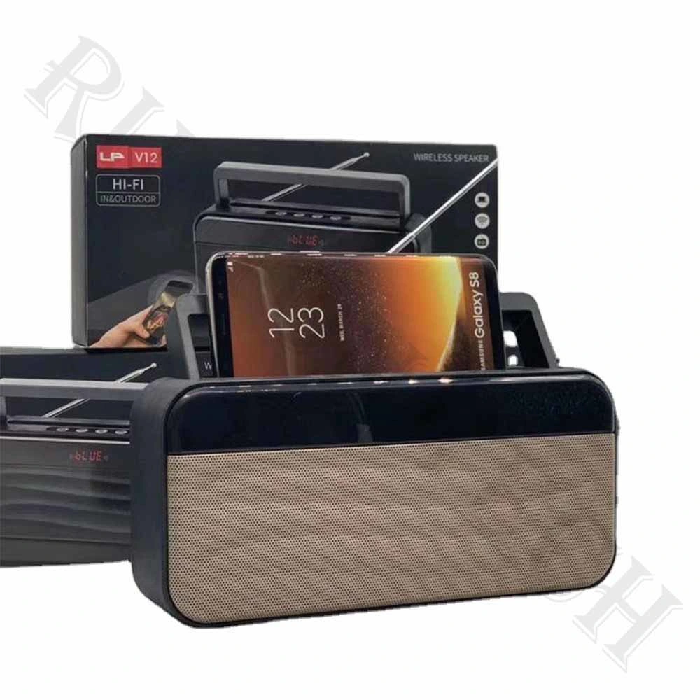 Lp-V12 Phone Holder Portable Bluetooth Speaker with External Radio Antenna