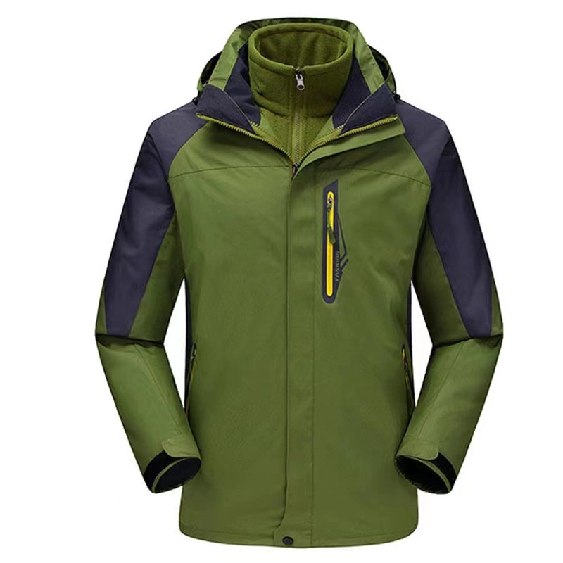 Mayorista contraste colores Hombre Invierno exterior Fleece chaqueta forrada impermeable Cortaviento 1 en 3 nieve nieve nieve nieve cortaviento