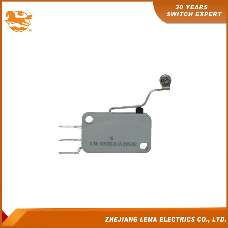 Schalter Für Direktvertrieb, Lange Gebogene Rollenarmmenseite, Gemeinsam Terminal Grau Kw7-23d elektronischer Mikroschalter Kw7-23d