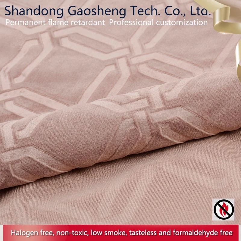 Fire Flame Retardant Fashion Design Quality Polyester Floral Embossed Velvet Fabric