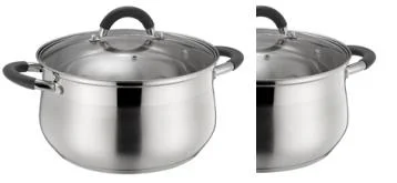 Bulging Type Stainless Steel Cookware Set, Casserole with Clean Glass Lid