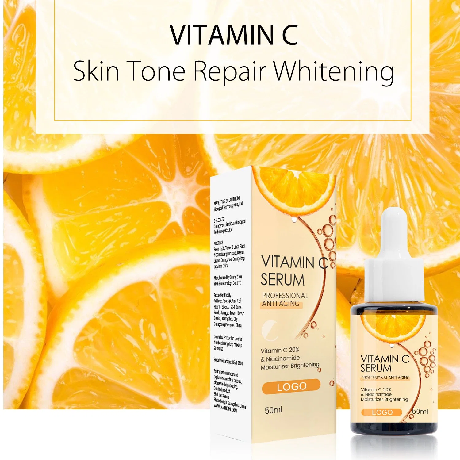 Beauty Cosmetics Skin Care Brightening Anti Aging Wrinkles Niacinamide Vitamin C Serum