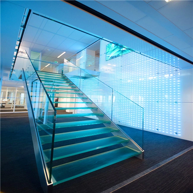 New Arrival Stair Case Staircase Lights Perforated Steel Stair with Bulustrade