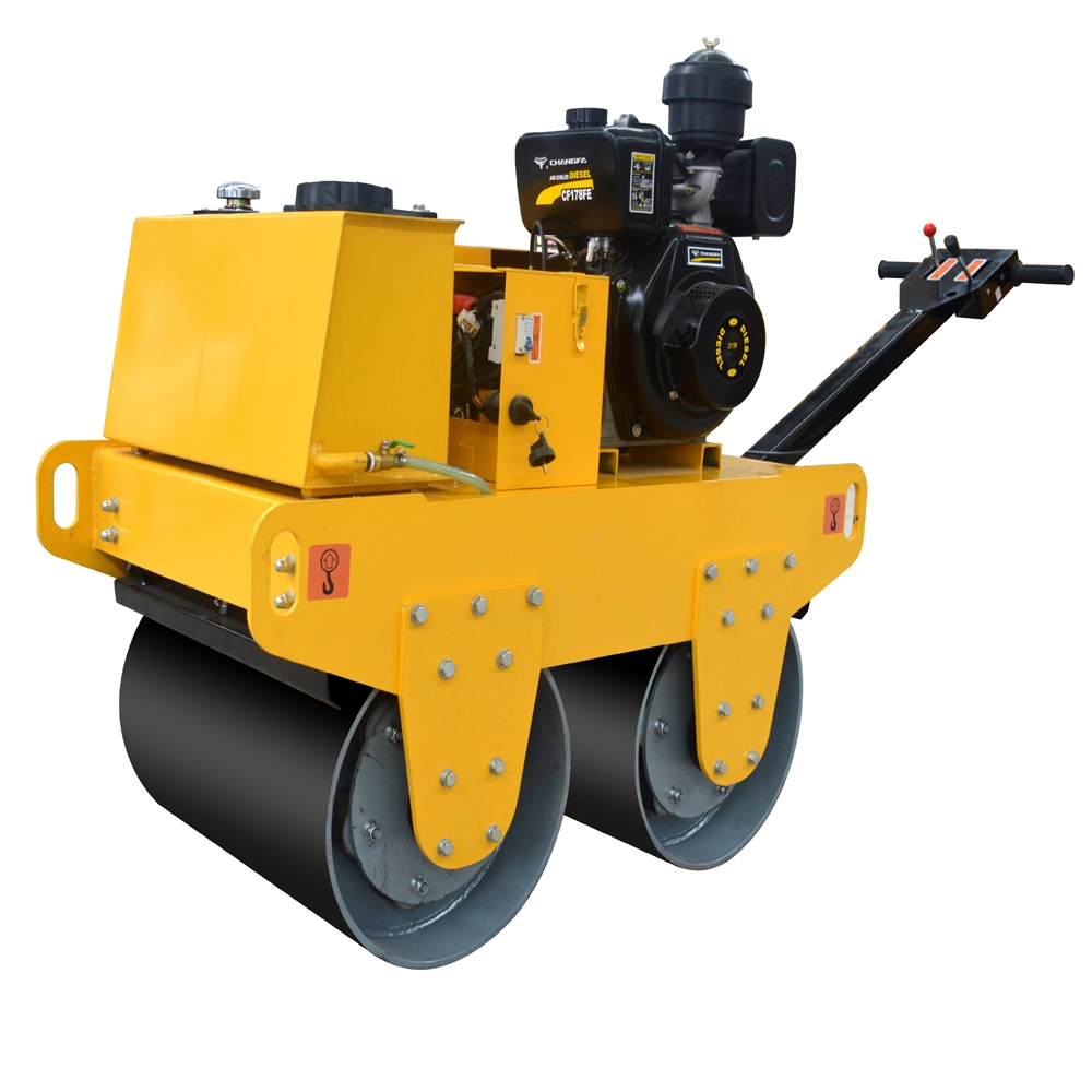 Hts600 Small Vibratory Diesel Walking Behind Double Wheel Mini Compactor Road Roller for Sale