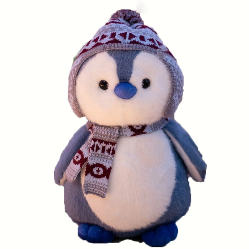 Pingüino Navidad suave Peluche Peluches con sombrero y Pañuelo