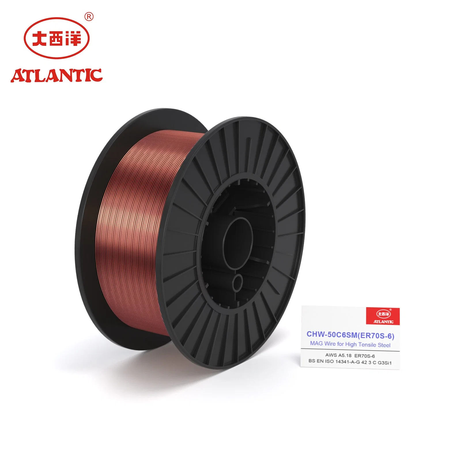 Atlantic Copper-Coated gás CO2 sólido de protecção MIG Er70s-6 Fio de Solda