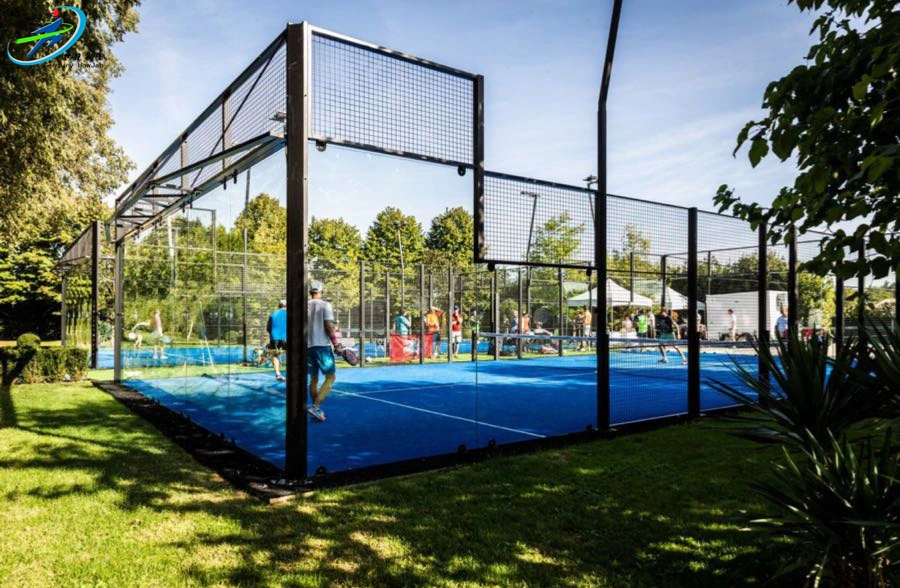 Profesionales de la estrella del siglo proveedor experimentado de tamaño 20x10m precio de fábrica panorámica Pistas de Paddle para deportes al aire libre