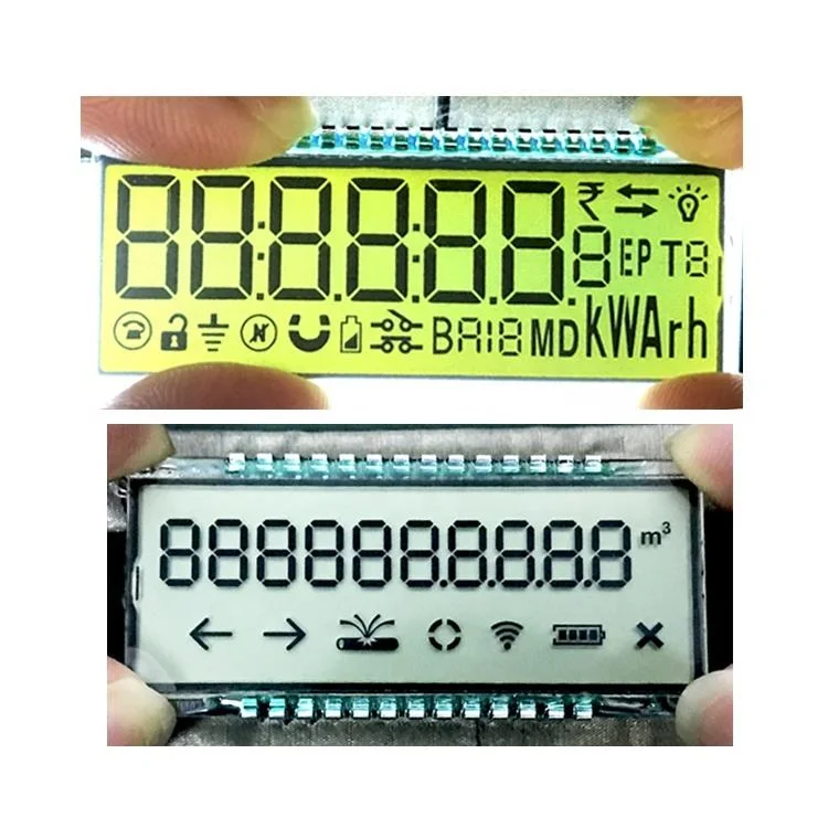 Pantalla LCD monoaural de 7 segmentos Custom Tn/HTN/STN/FSTN para digital multifunción Analizador eléctrico Energía Medidor de energía