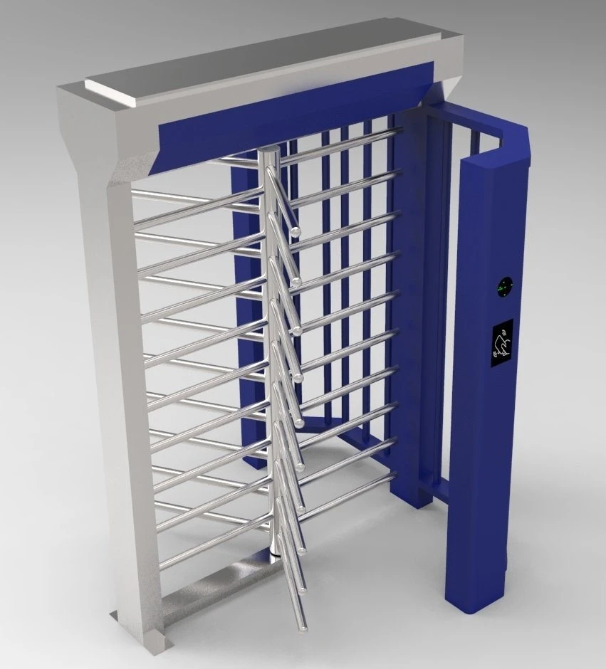 Access Control Single Full Height Security Barcode Reader Turnstile for Station