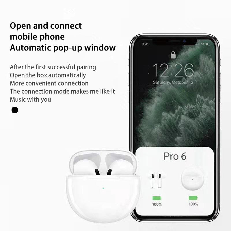 Original Air pro 6 TWS Wireless Earphone BT 5,0 Dual Stereo-Rauschunterdrückung