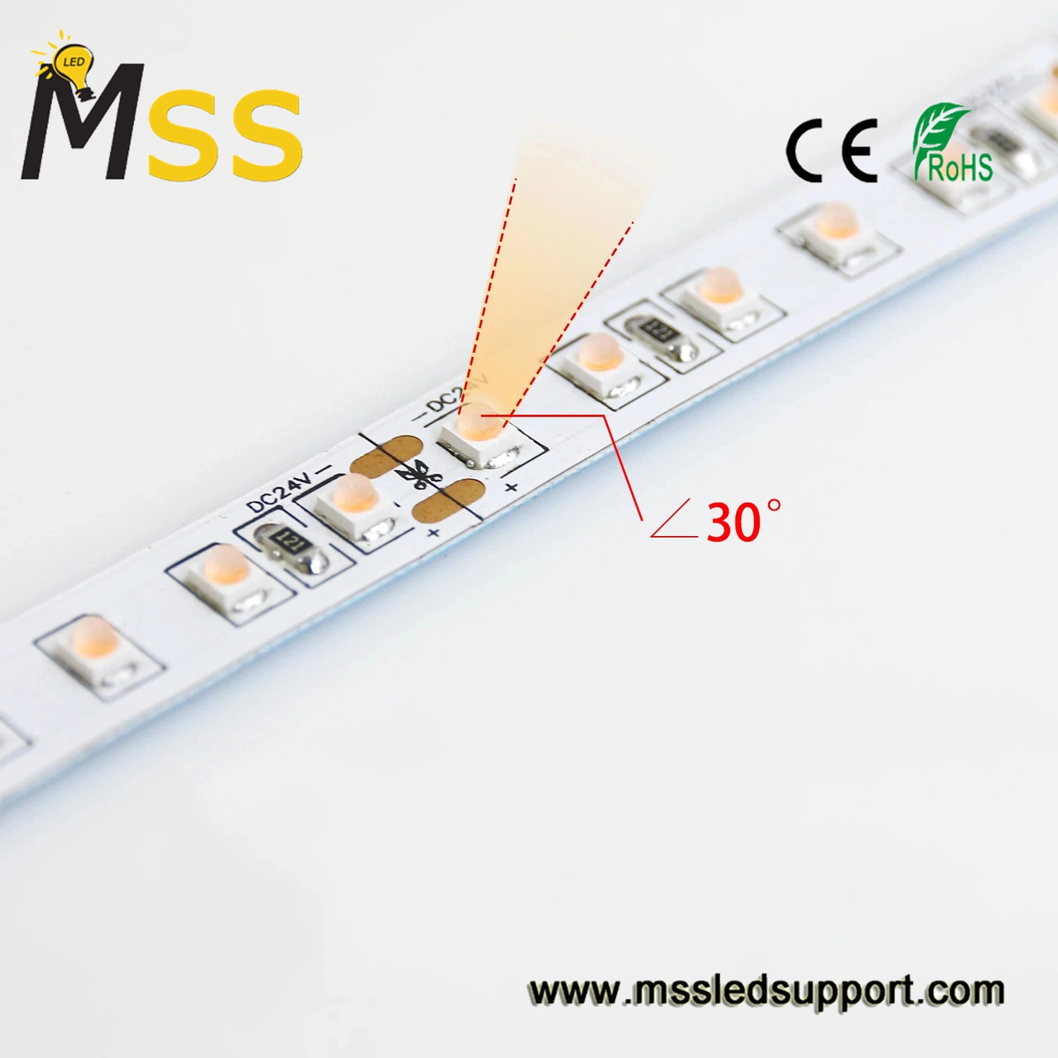 High Efficacy Optical LED Strip 2835 30deg 60deg Various Beam Angle Flexible Wall Washer Light