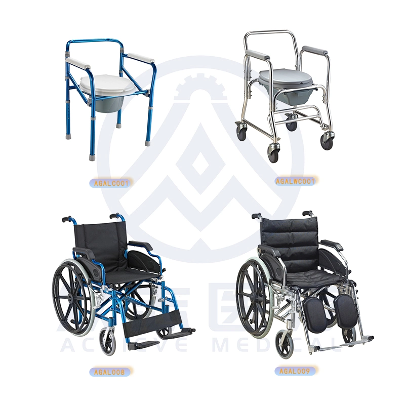 Medizinisches Aluminium Faltkopf-Hilfshandbuch für ältere Menschen Stahl Rollstuhll
