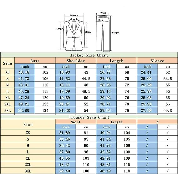 Trajes para hombre de corte ajustado 2 piezas formal Casual Business Suit